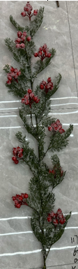 Christmas garland with berries iced